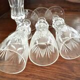 10 Bohemian flutes cut crystal