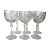 Ensemble de 6 verres à vin en cristal