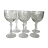 Set of 6 crystal wine glasses