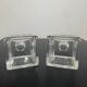 Pair of Ice Cube Dansk tapered candle holders