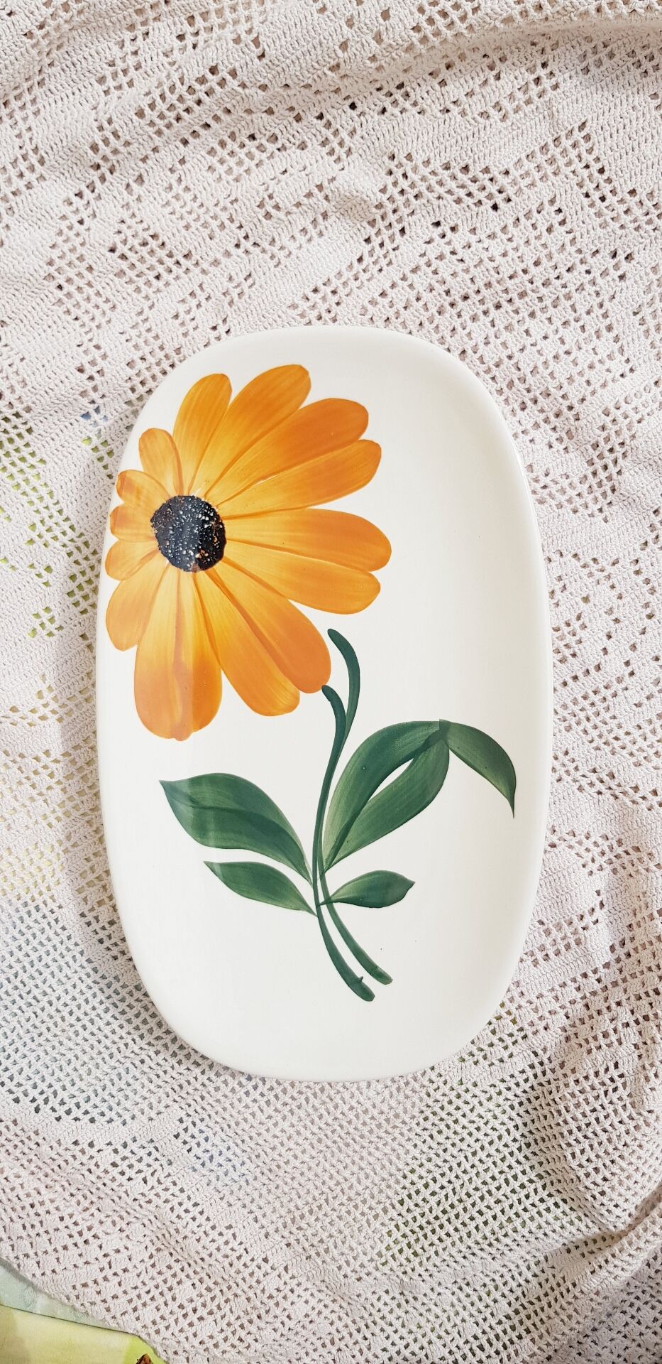 Serving dish Gien sunflower design