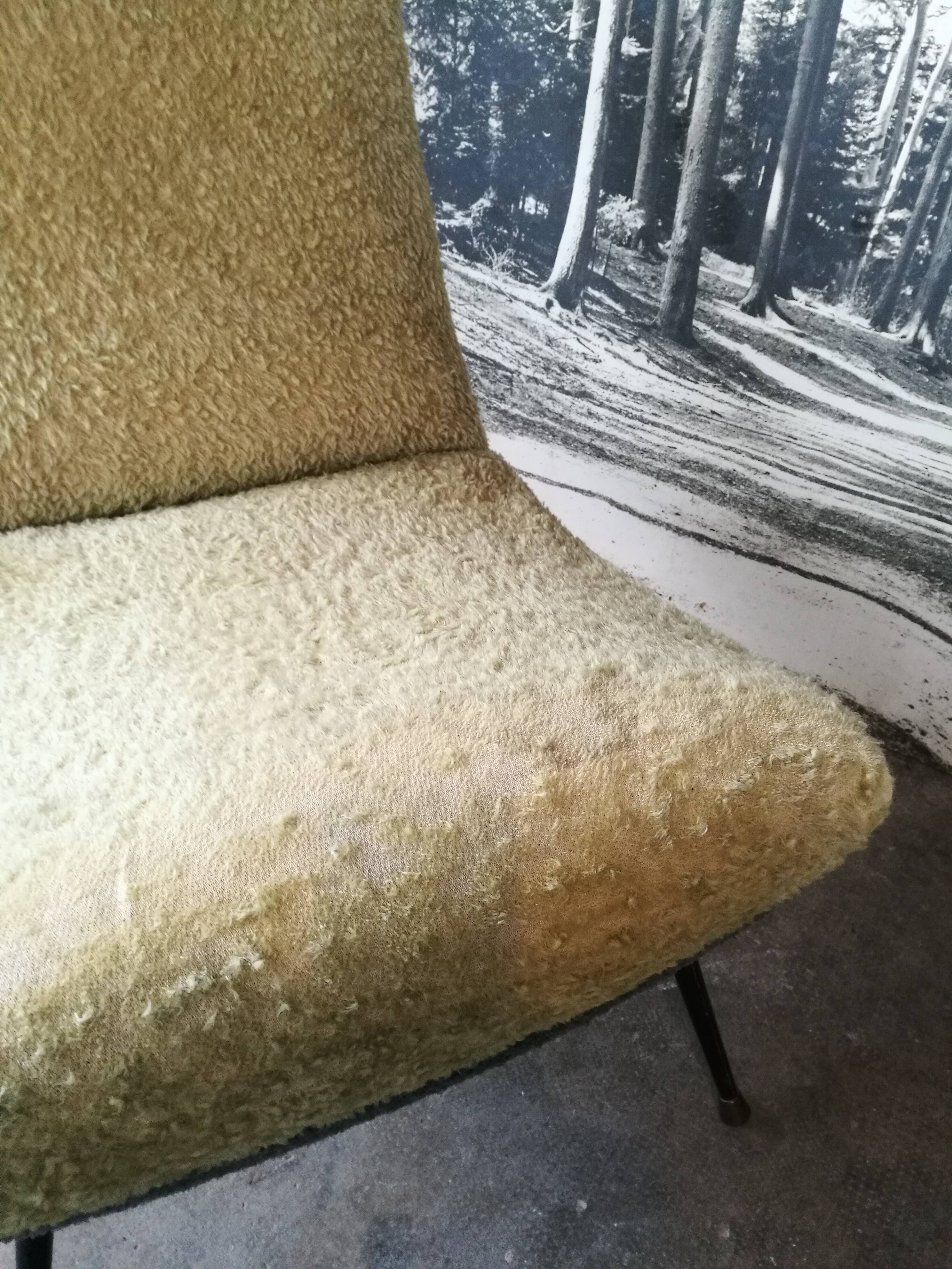 Heater, 60 year old synthetic fur chair
