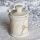 Vintage cream white marble box / candy box with lid