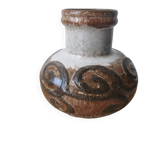Vintage Strehla round vase, ceramic, East Germany, 1960s/70s