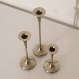 Danish metal candle holder set 1970