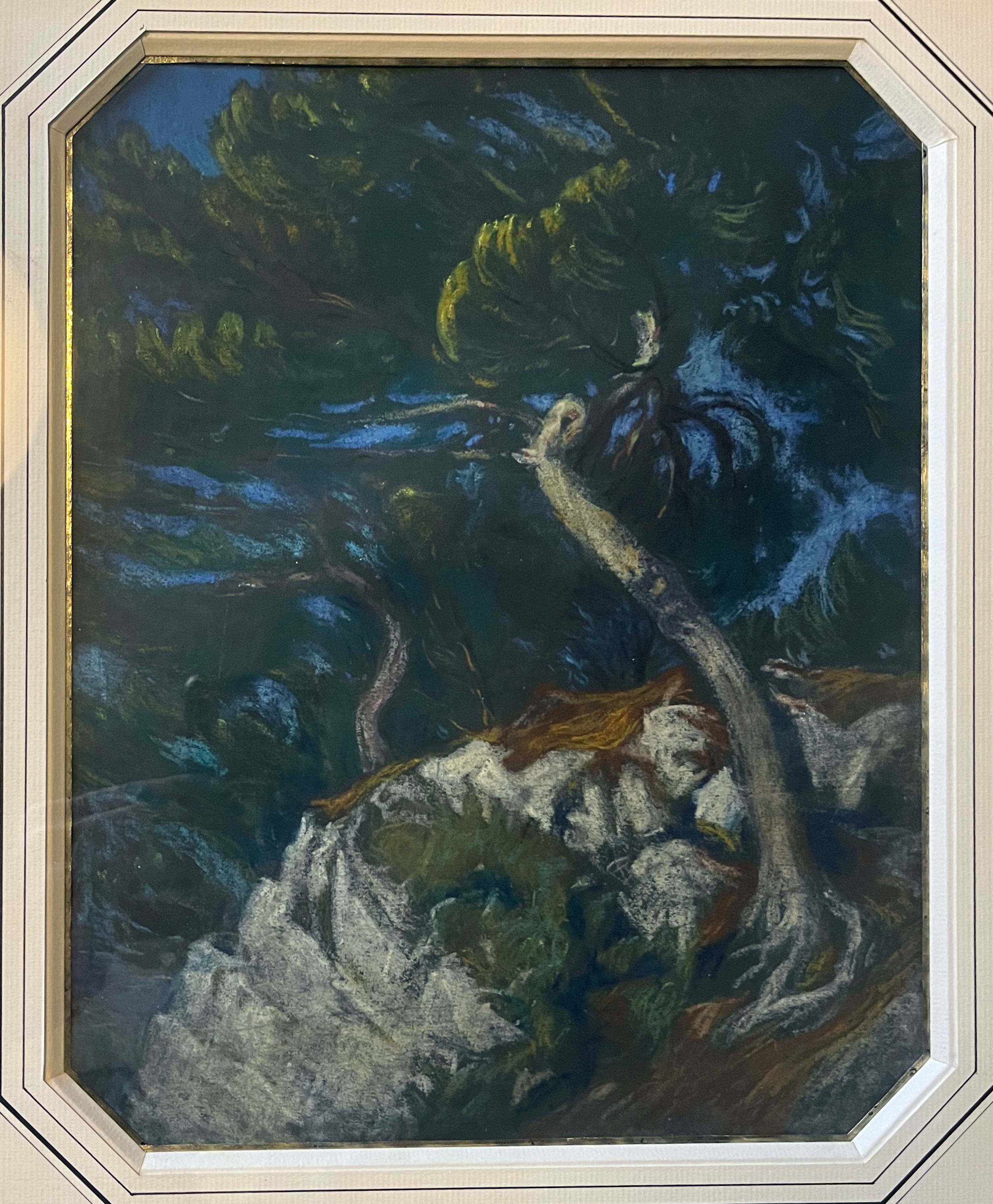 Painting attr. Ed. Pannetier (1884-1965) Southern landscape tree