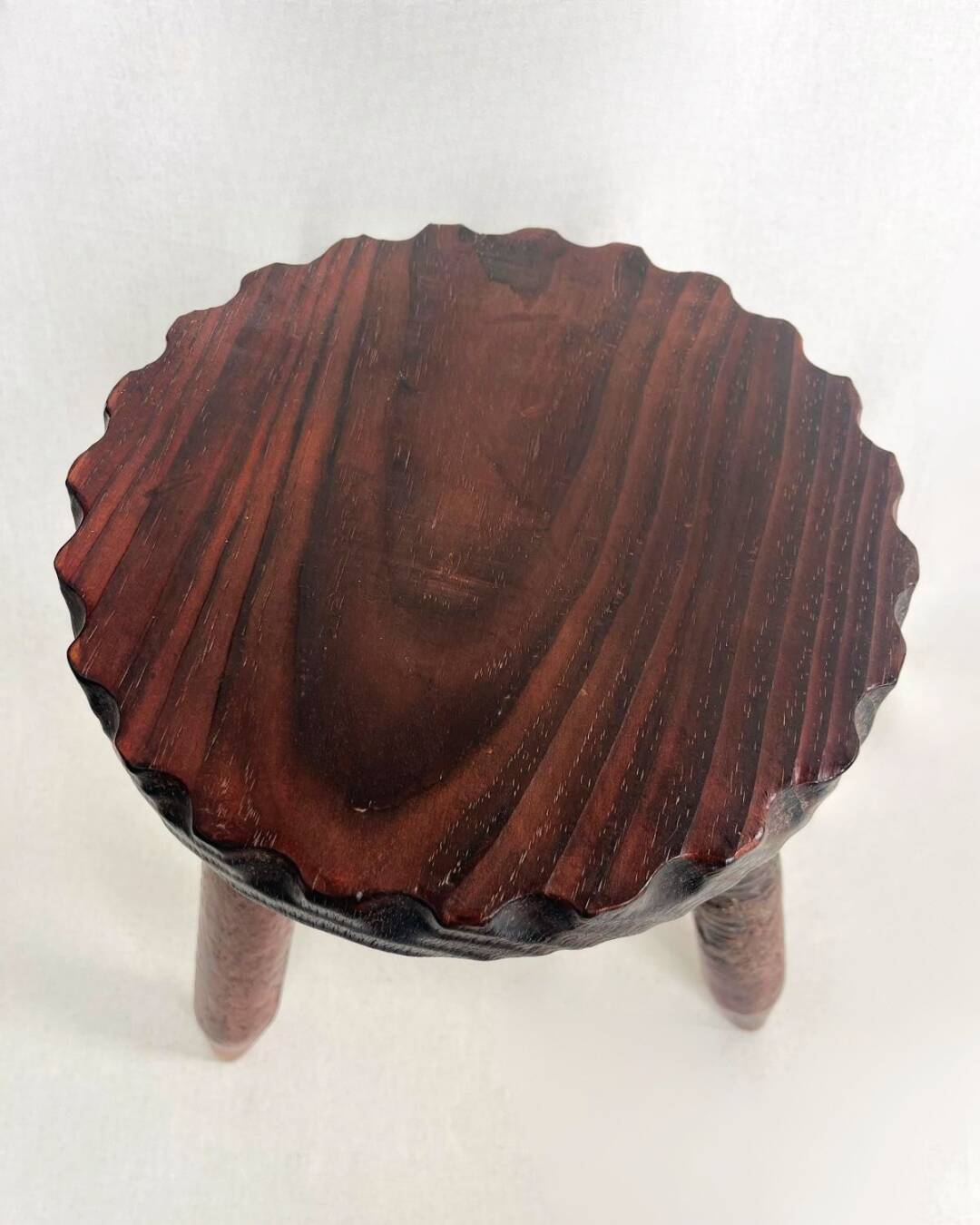 tripod stool with raw charm