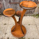 Art Deco plant stand guéridon with 3 tiers – curved oak, 1930s elegance