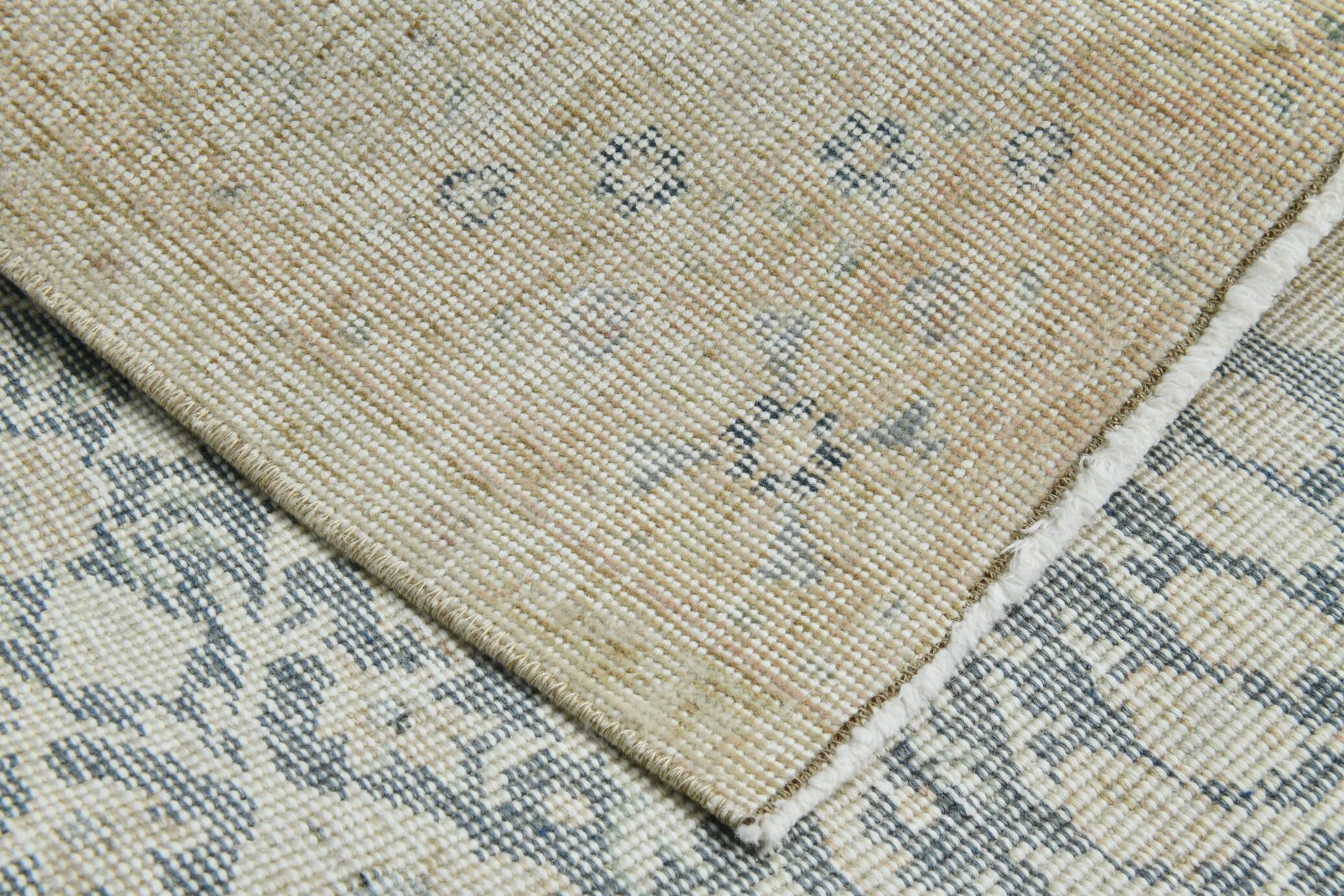 5x8 Navy Blue Beige Vintage Persian Rug, 144x259Cm SK 21485