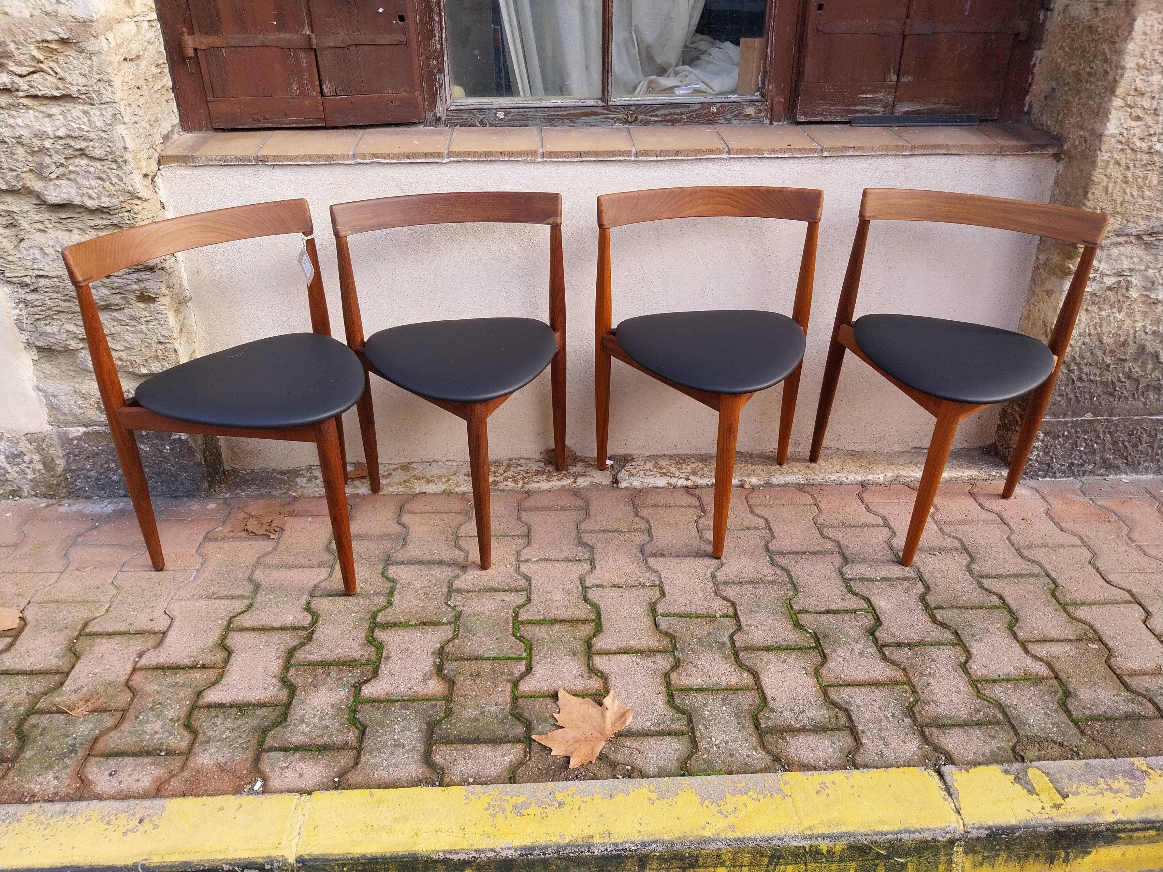 4 chaises "roundette" Hans Olsen par Frem Rolje 1960