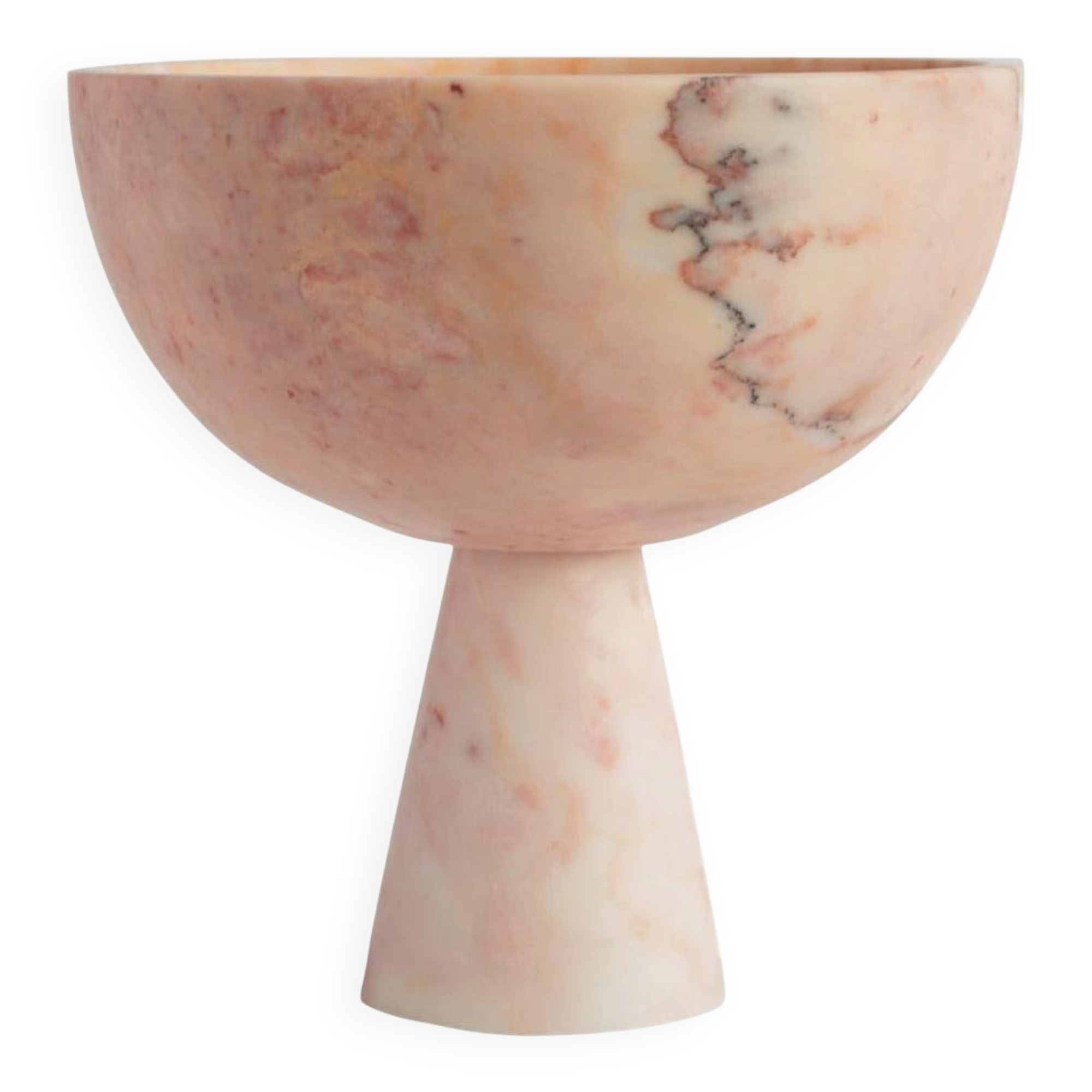 XL pink marble pedestal bowl