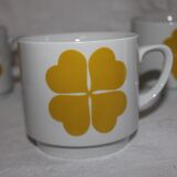 Set of 3 large cups décor 4-leaf clover Monopoli made in Italy