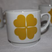 Set of 3 large cups décor 4-leaf clover Monopoli made in Italy
