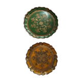 Two Florentine round table tops.