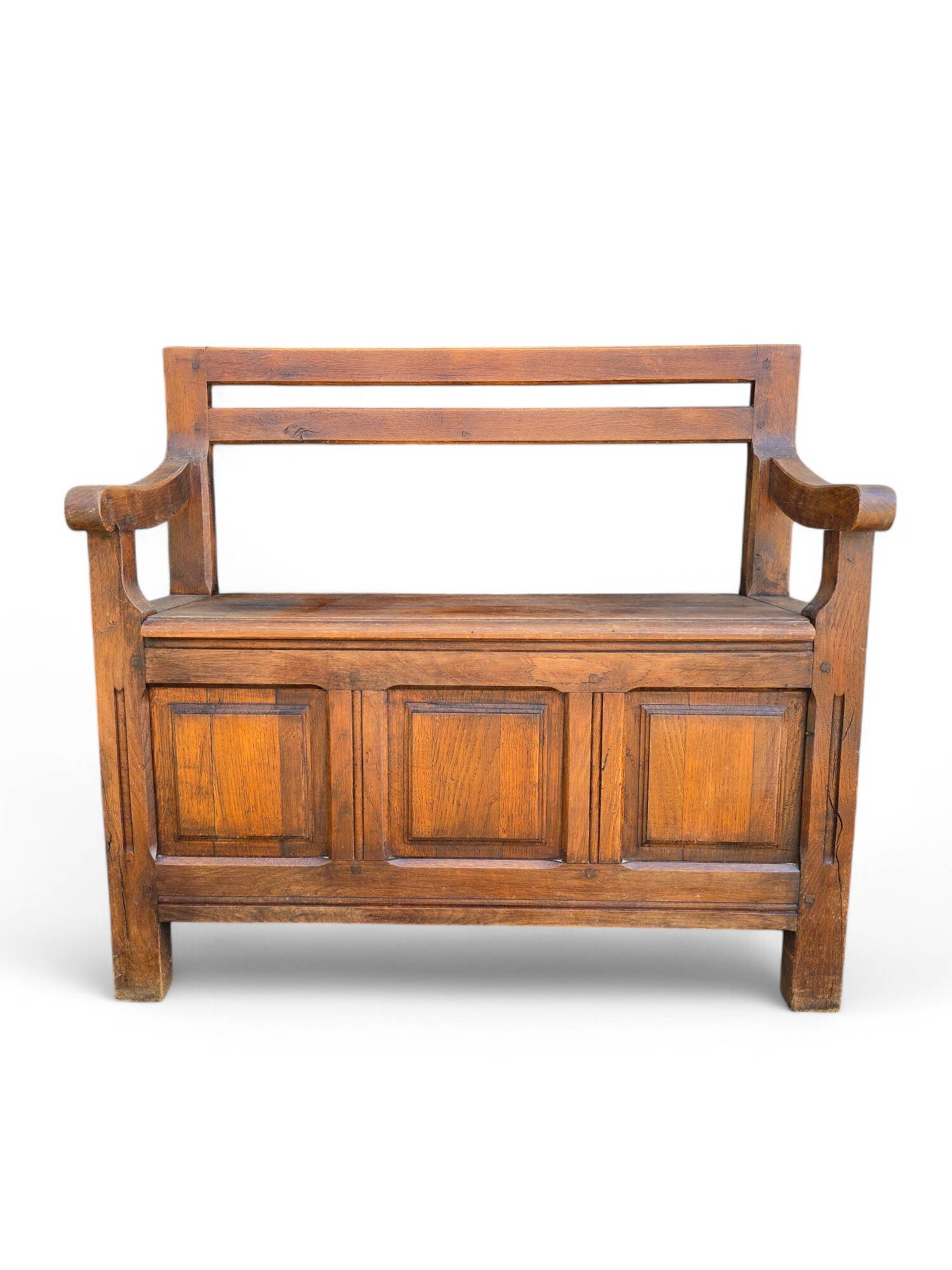 Vintage solid wood storage bench