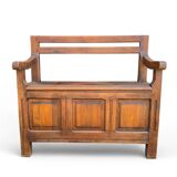 Vintage solid wood storage bench