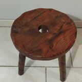 Vintage wooden perforated stool