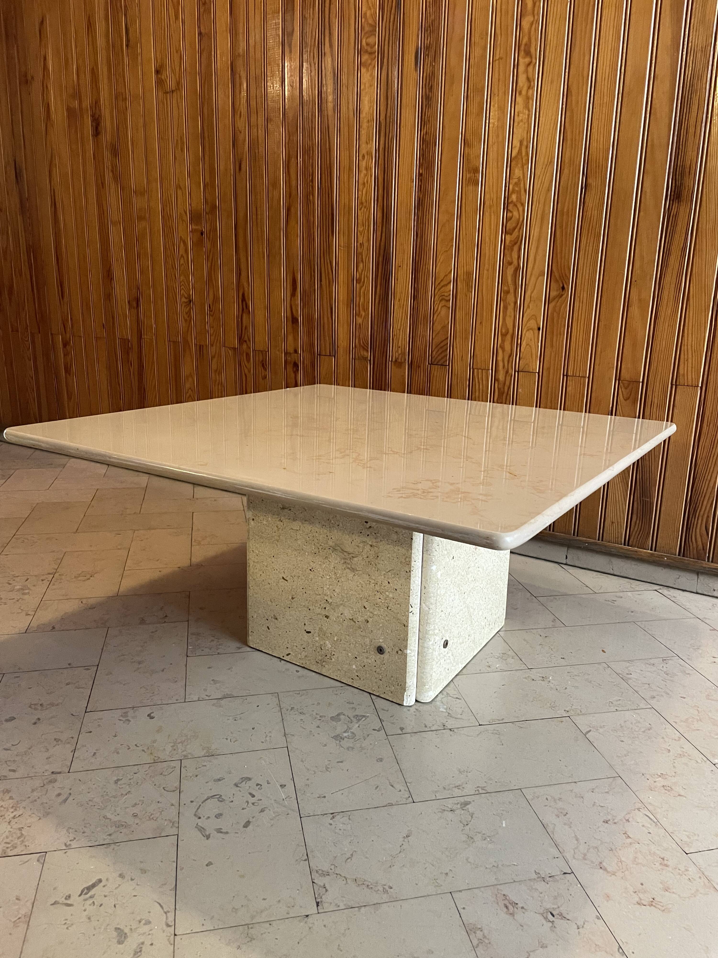Travertine coffee table 1980