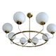 Suspension XXL Vintage Italy, 50s, Brass and Glass