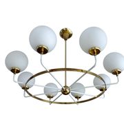 Suspension XXL Vintage Italy, 50s, Brass and Glass