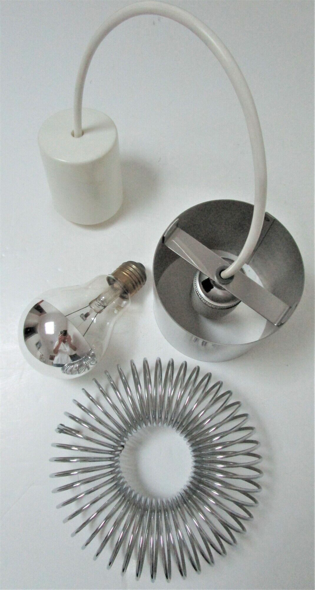 Philippe Rogier stainless steel pendant lamp for Oxar design gallery 70s
