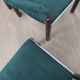 Vintage chrome and wood tubular chairs 1970s