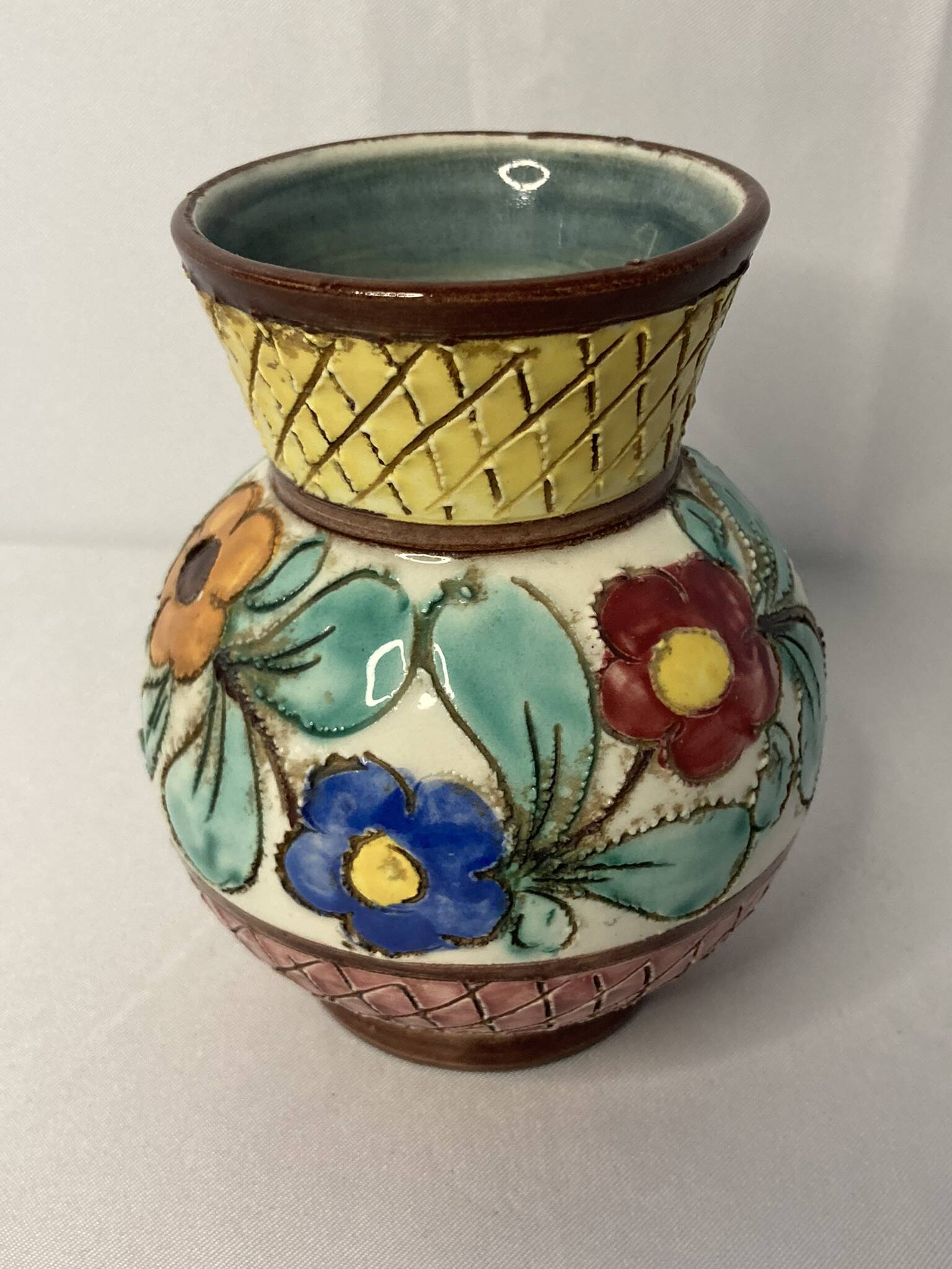 Vintage small earthenware vase Monaco circa 1960
