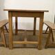 Solid oak farm table and benches