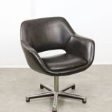 Italian Vintage Chocolate Brown Leather Office Chair