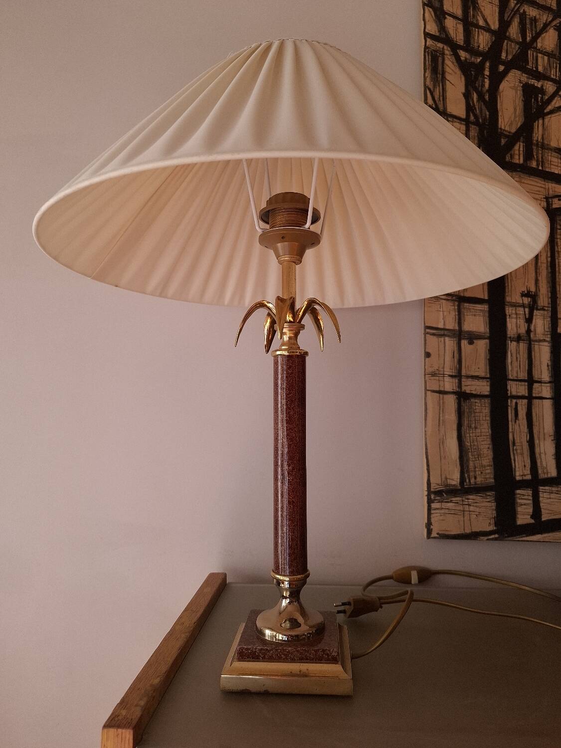 80's tortoiseshell palm tree lamp