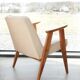 Vintage armchair in natural ecru linen, model 366