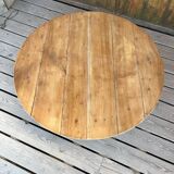 Table basse ronde en bois brut