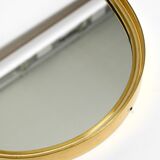 Small solid Mid Century brass wall mirror by Münchener Zierspiegel