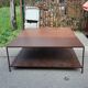 Large square coffee table with 2 metal tops