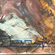 Marine "Evening in Cap d'Antibes" signed around 1950