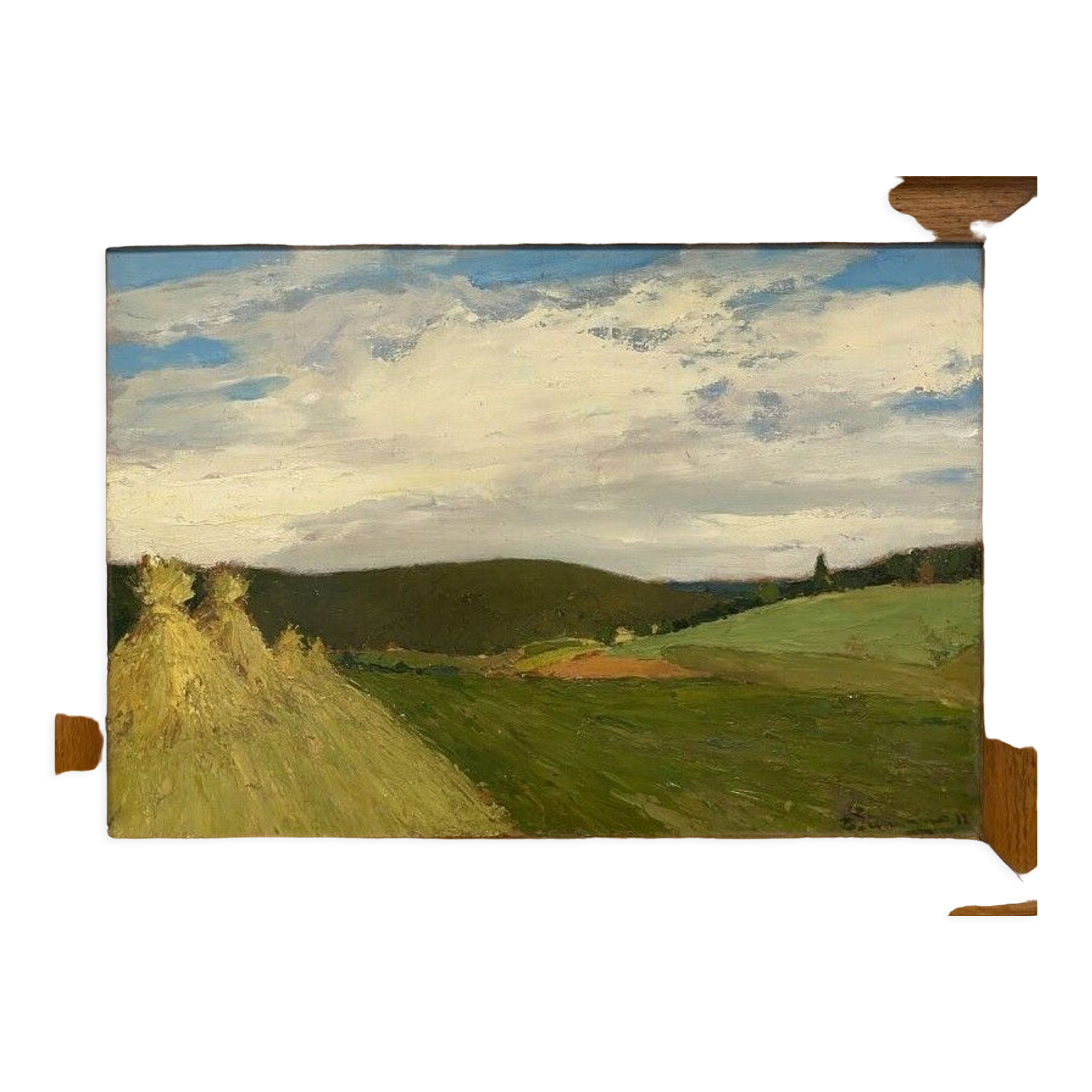 Signed oil-landscape