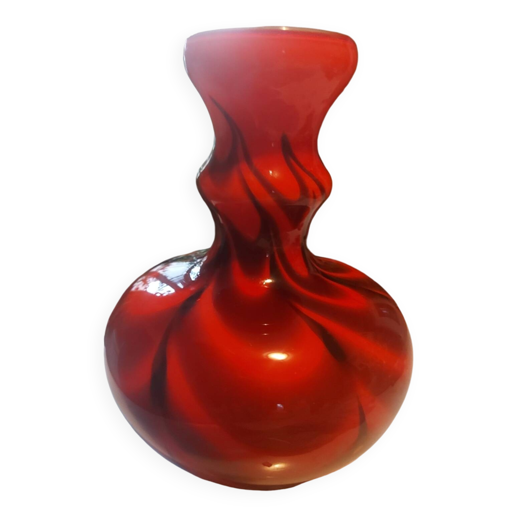 Vintage red opaline vase