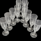 12 antique crystal champagne flutes