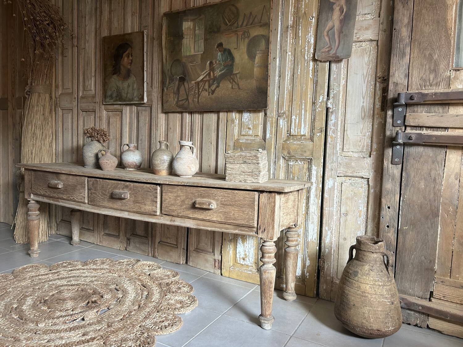 Ancienne table à cruche , console