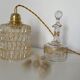Walking lamp (or pendant light) with vintage amber glass globe