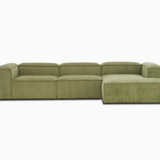 Lennon green corduroy modular corner sofa