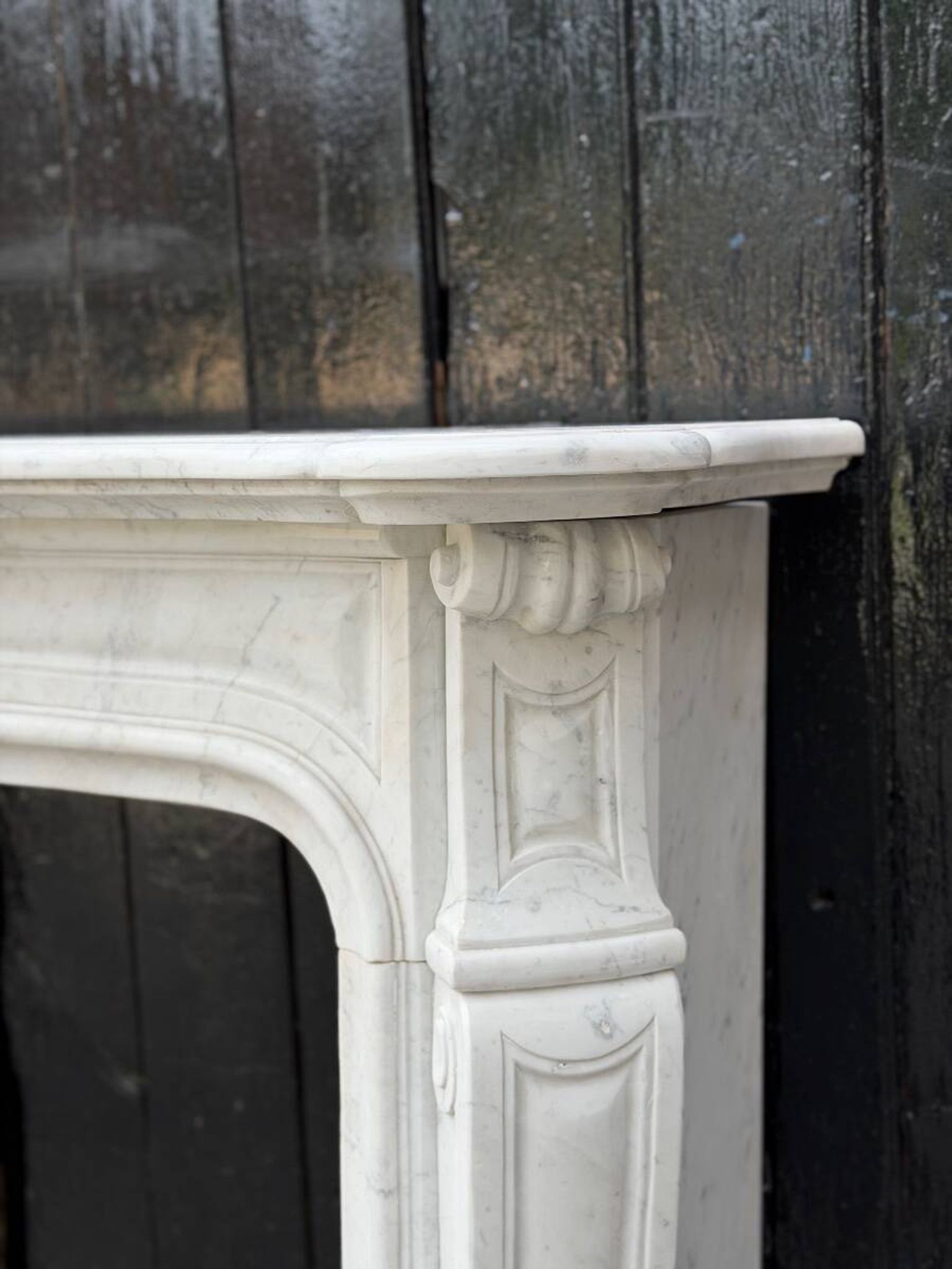 Louis XV style Carrara marble fireplace circa 1900
