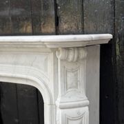 Louis XV style Carrara marble fireplace circa 1900