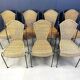 Wicker chairs by Frederick Weinberg, 1960s, set of 7