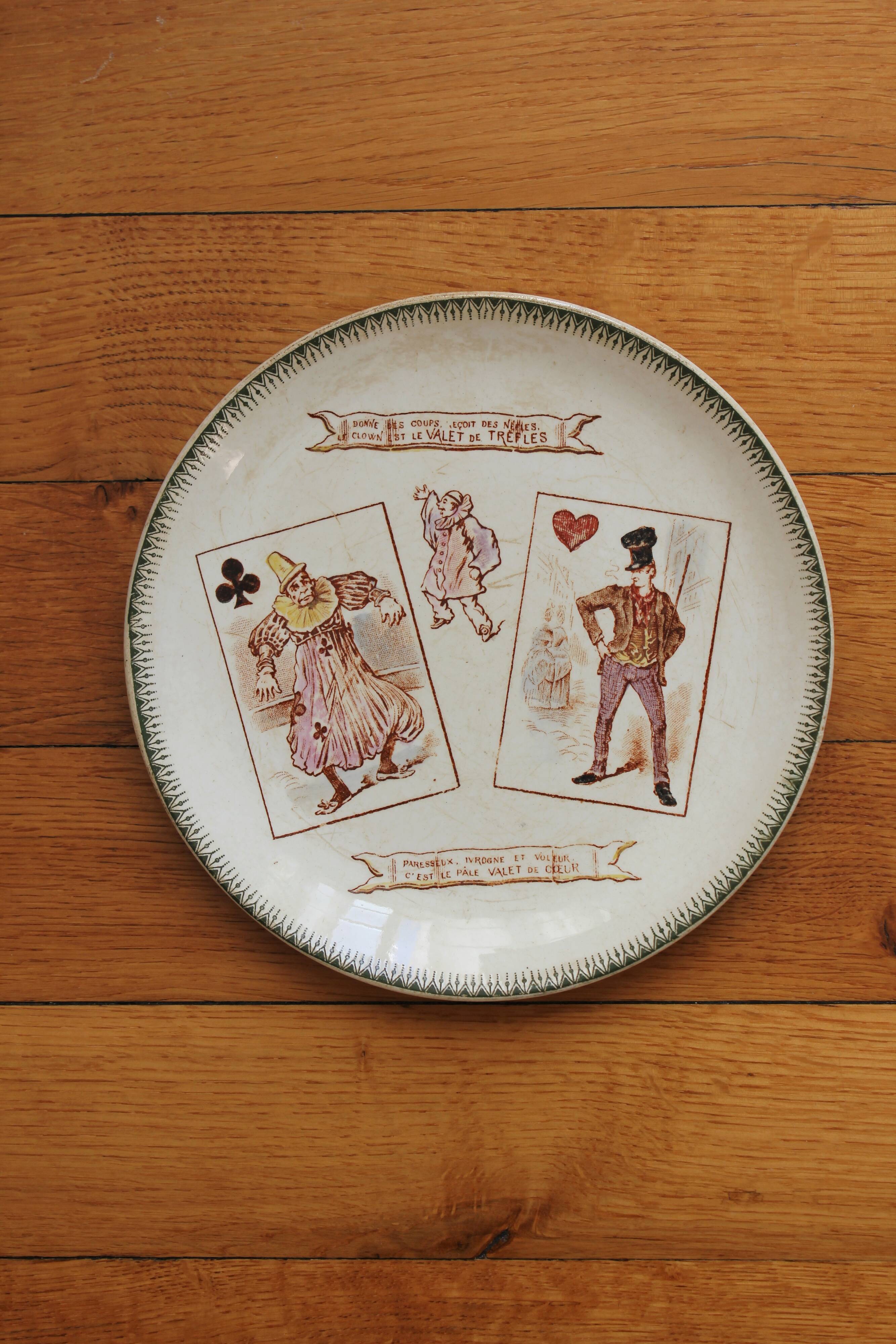 Iron earth dessert plate card game HB Choisy le Roi