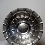 Large basin, bowl, Olri Italy vintage 50s Silver plated hammered