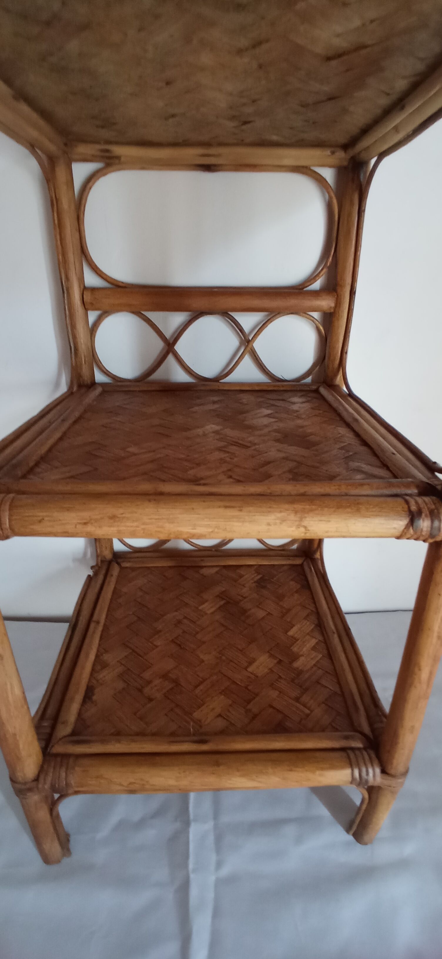 Vintage rattan shelf