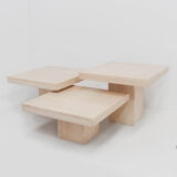Un ensemble de 3 tables gigognes italiennes vintage en travertin