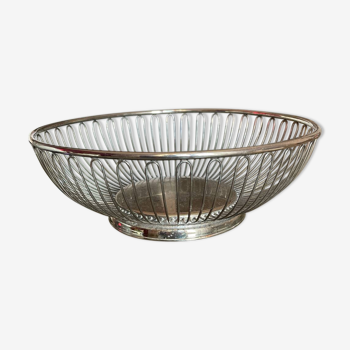 Silver metal fruit basket