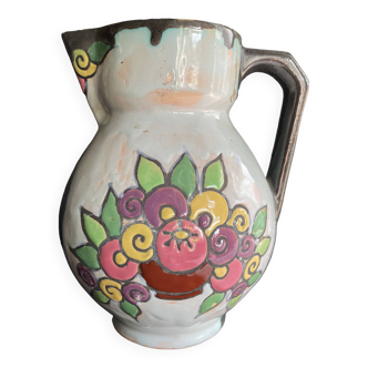 Enamelled jug – Desvres earthenware – Henri Delcourt (1872-1963)